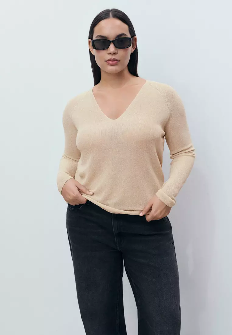 V-Neck Lurex Sweater