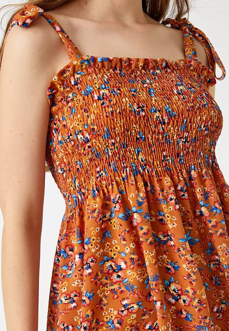 Floral Mini Dress with Thin Straps