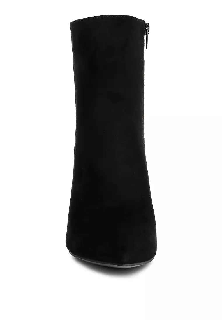 Black Block Heeled Ankle Boots