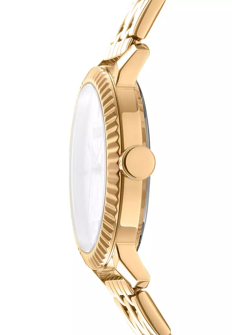 DKNY Chambers Maxi Gold Stainless Steel Analog Quartz Watch For Women DK1L053M0025