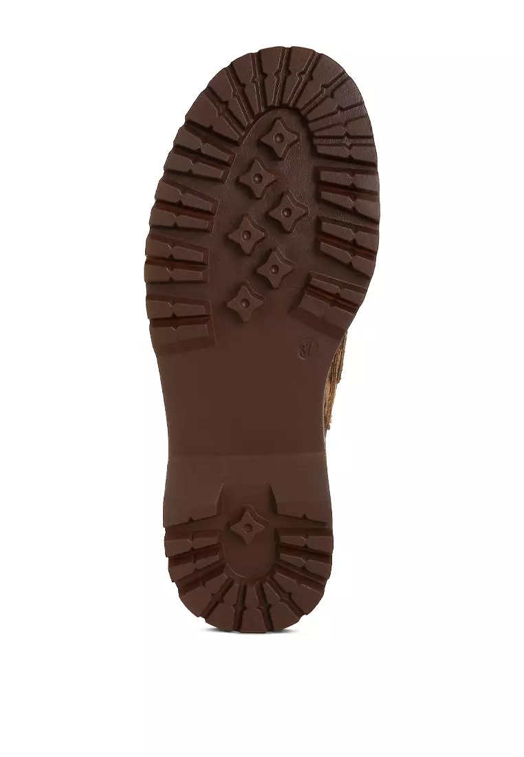 Sepatu Loafer Oxford Suede Motif Macan Tutul