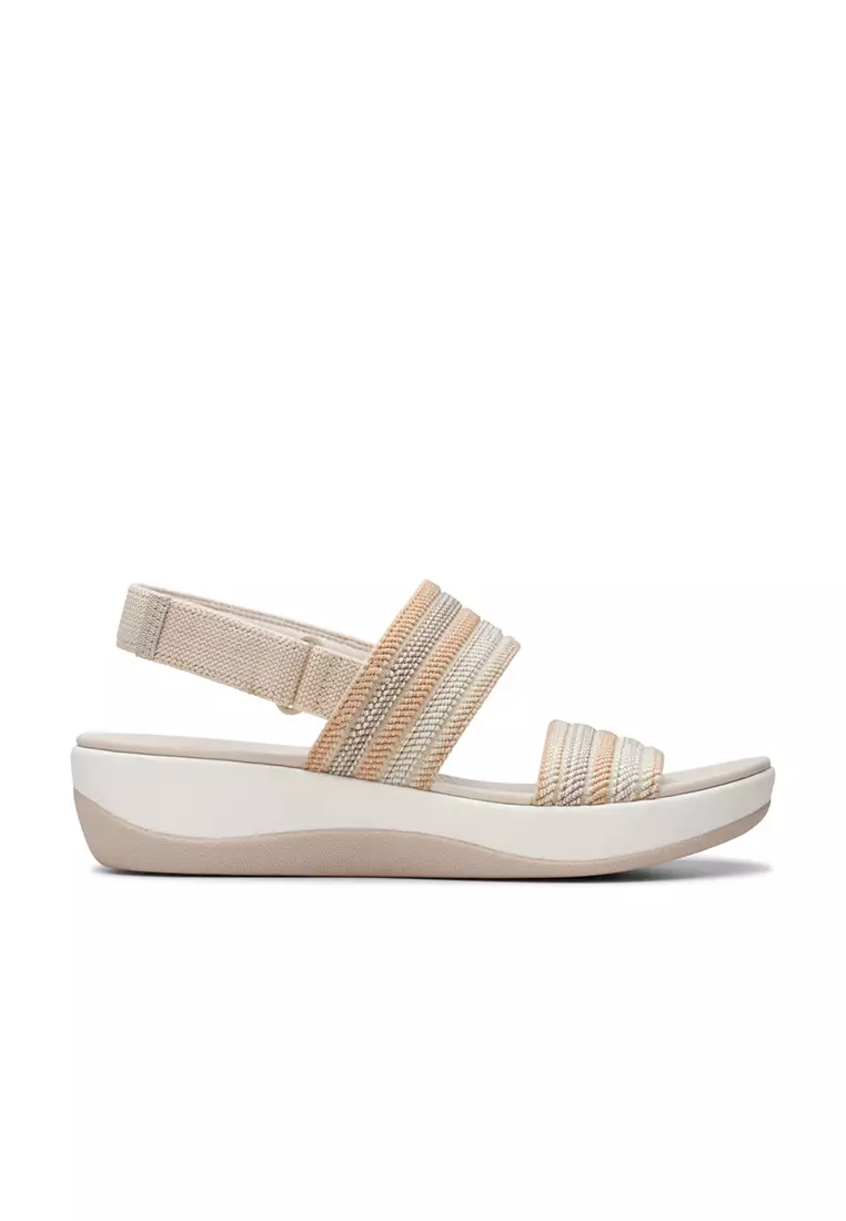 Buy CLARKS Womens Arla Stroll Flat Sandals Beige Combi 2025