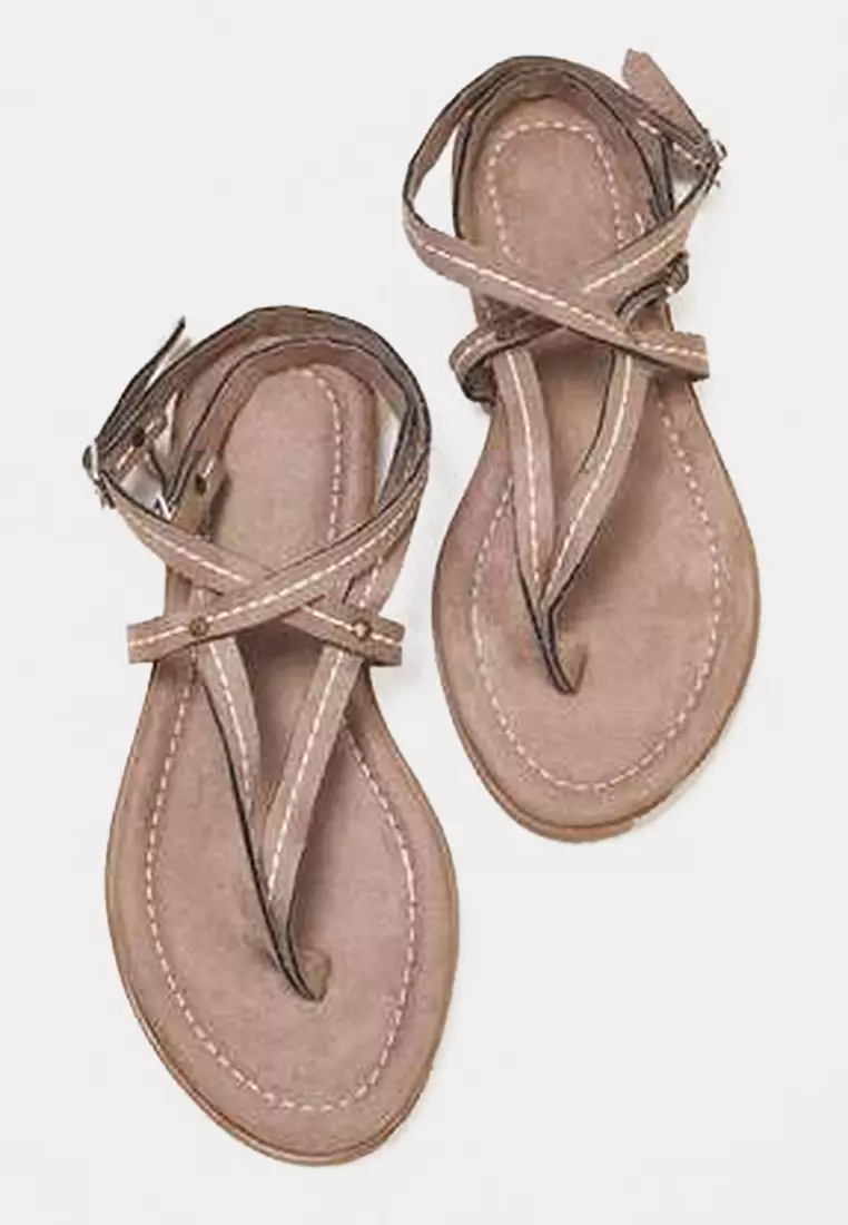 Mink Suede Ankle Strap Women's Sandals Takss25Sd00061