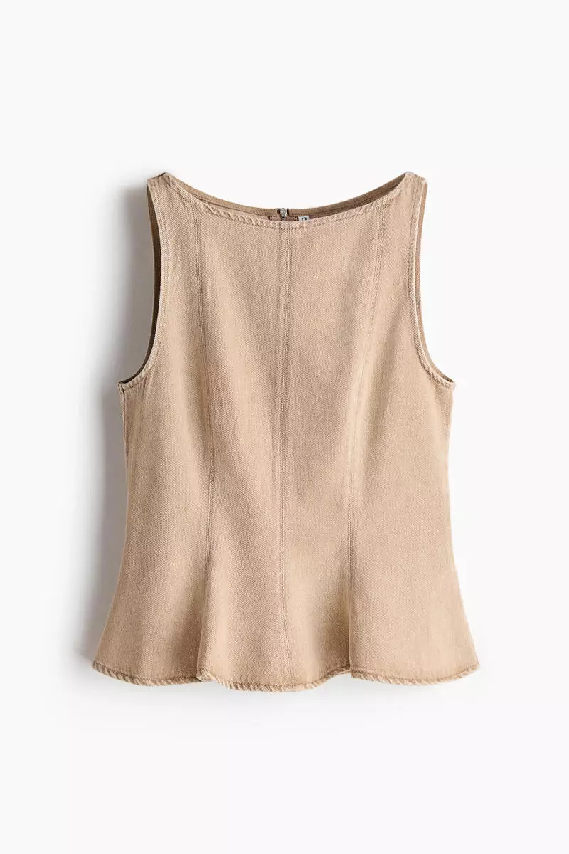 Denim peplum top