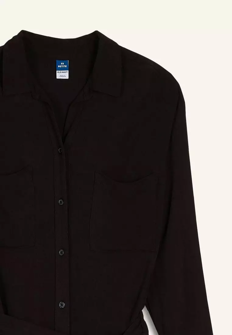 Tie-Belt Midi Shirt Dress for Women