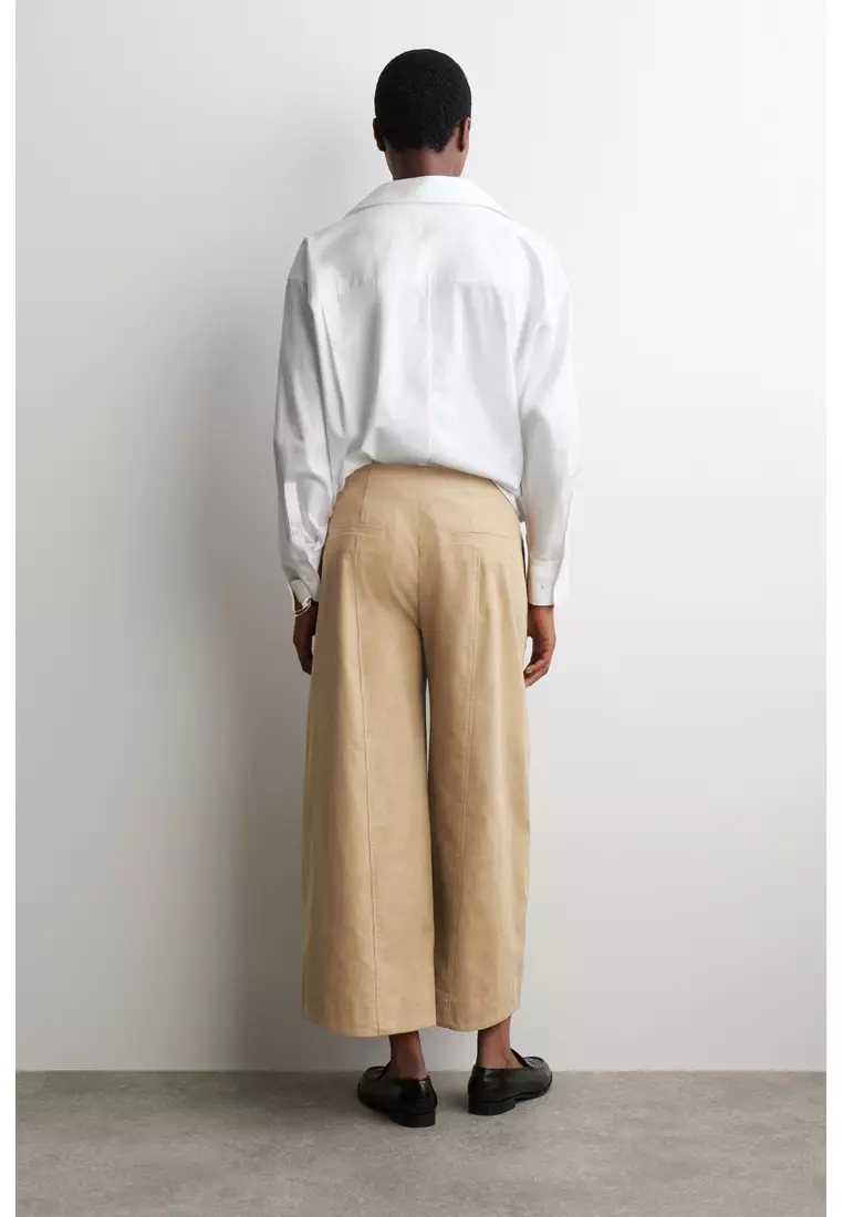 CORDUROY BARREL-LEG TROUSERS