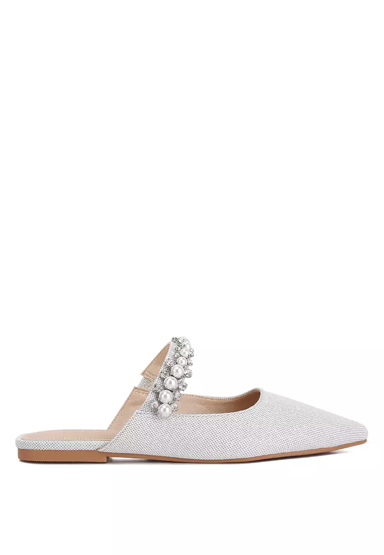 Discount on Rag & Co.  shoes - SKU: Mary Jane Cutout Embellished Mules In Silver