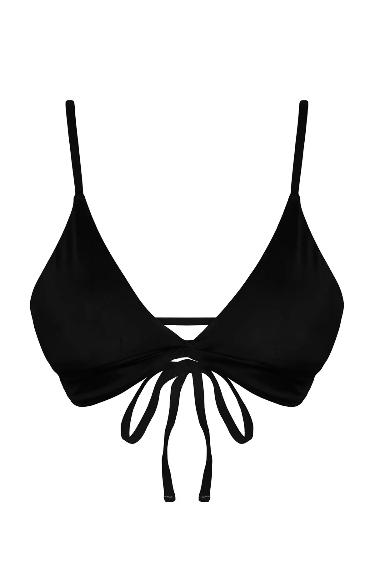 Black Triangle Knotted Bikini Top Tbess24Bu00004