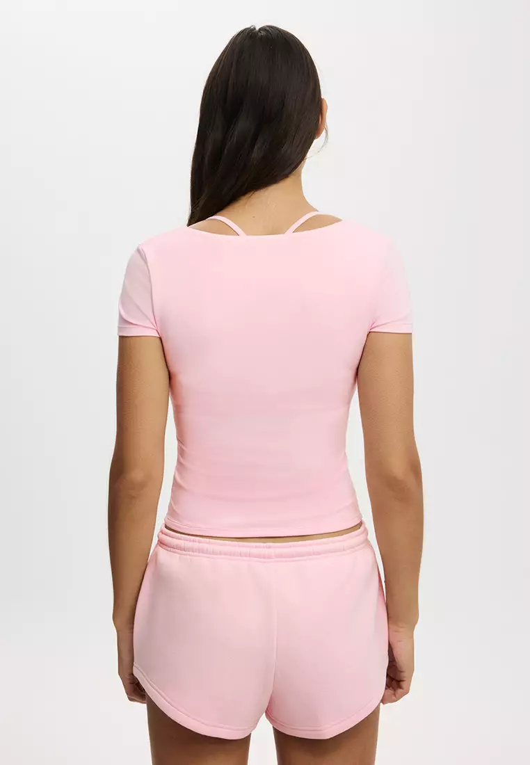 Ultra Soft Square Neck Fitted T-Shirt