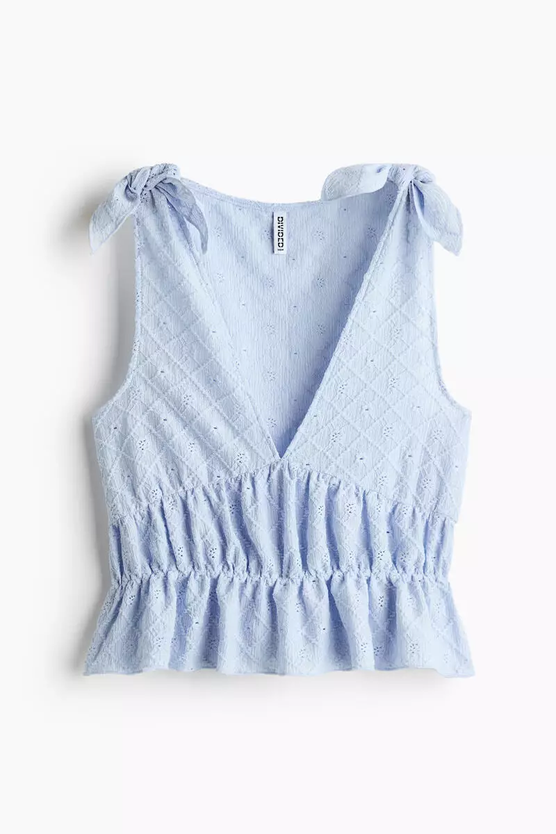 Pointelle jersey top