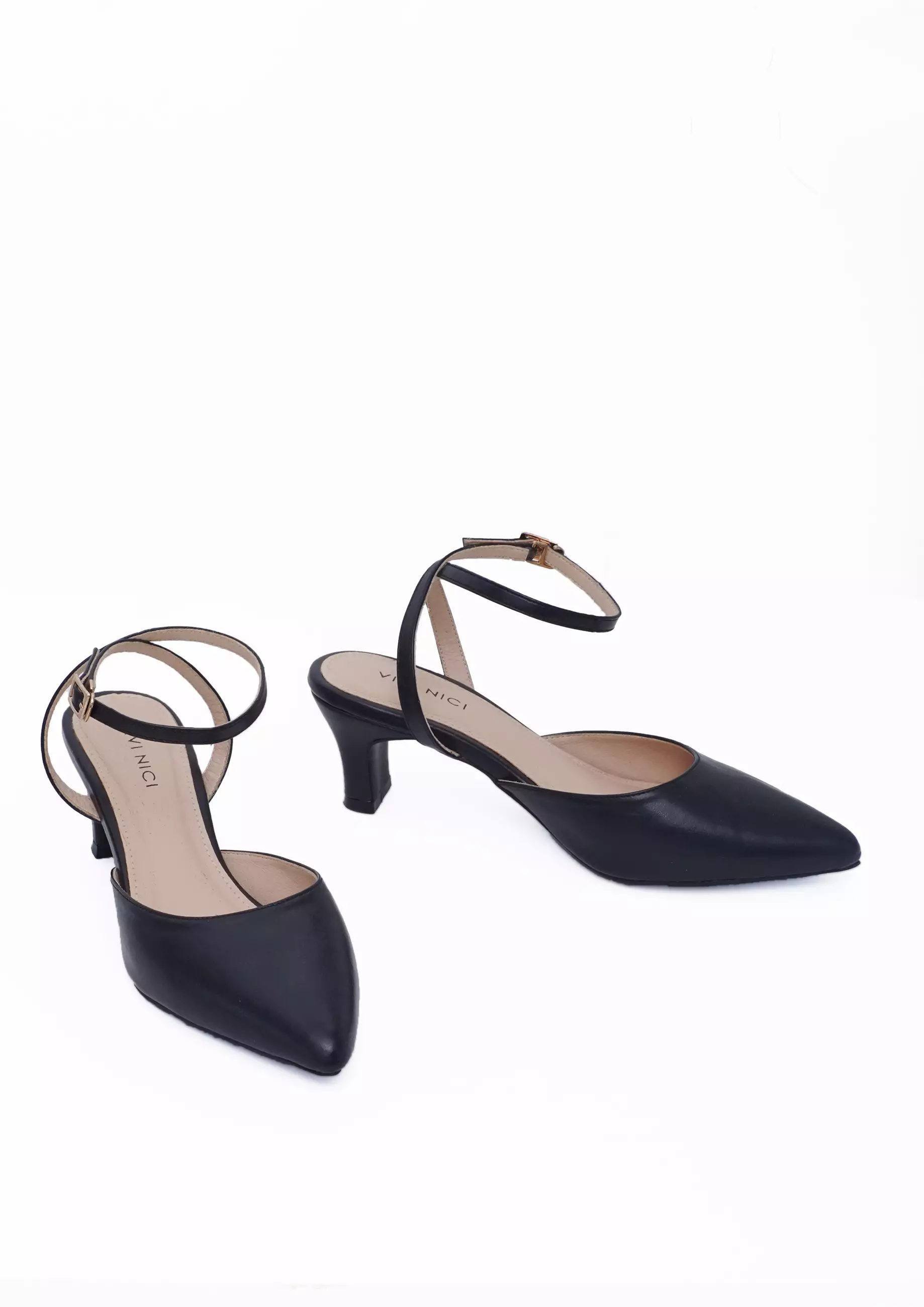 VIVI NICI - Questa Sepatu Sandal Mules Hak 5 Cm Black Solid