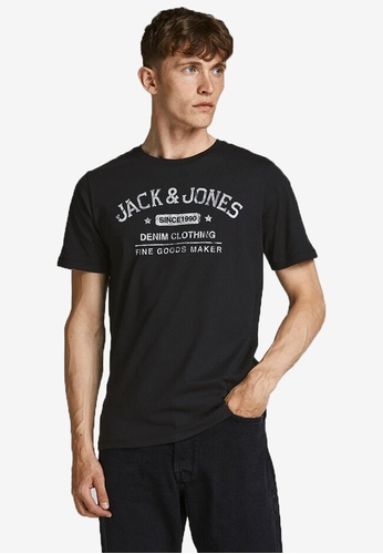 Jack & Jones black Jeans Tee Short Sleeves O-Neck 887C8AAEE2BF20GS_1
