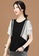 A-IN GIRLS 黑色 and 白色 時尚拼接圓領T恤 CE57CAAEED8E9CGS_3