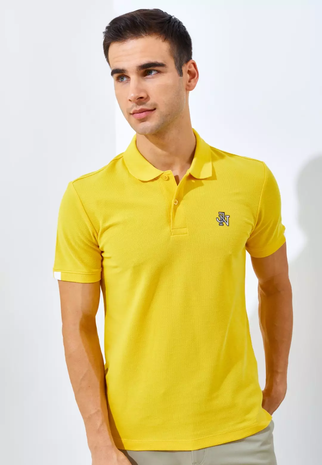 Jack Nicklaus Nexus Polo Shirt Pria Slim Fit Yellow Colour Yellow