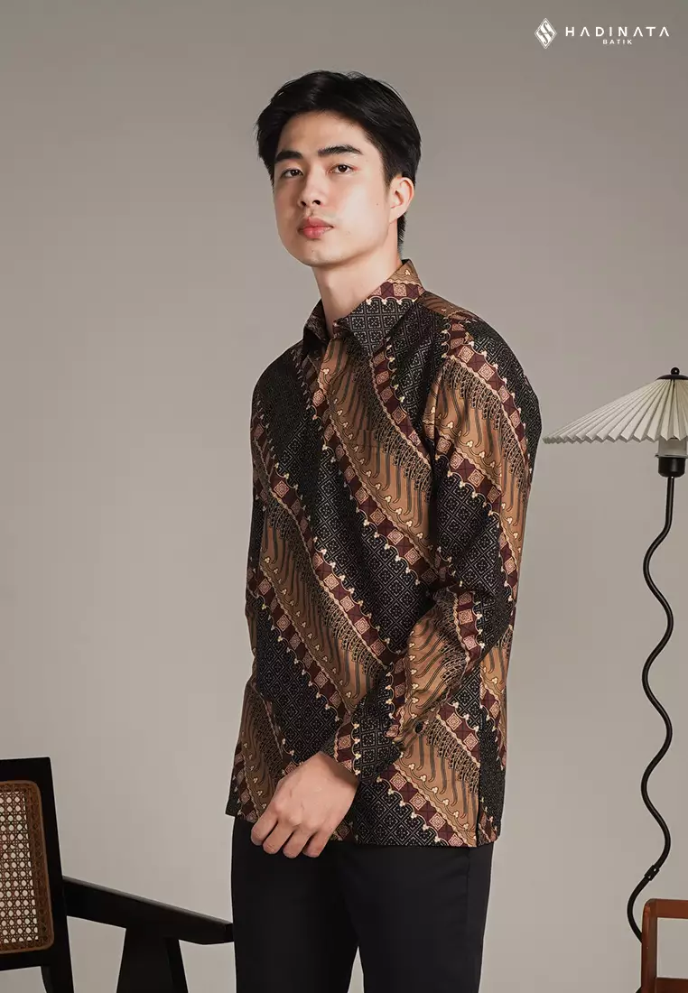 Hadinata Batik Premium Kemeja Batik Pria Lengan Panjang Superfine Furing Sarkara Sogan