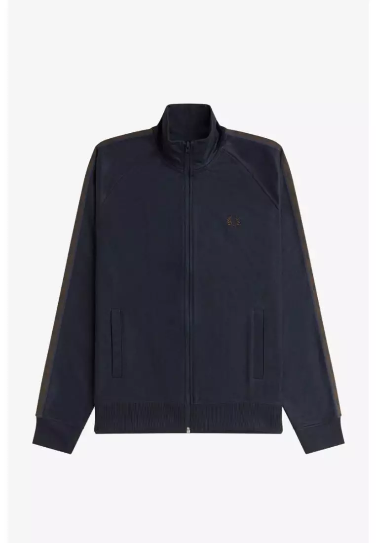 Buy Fred Perry Fred Perry J5557 Contrast Tape Track Jacket (Navy