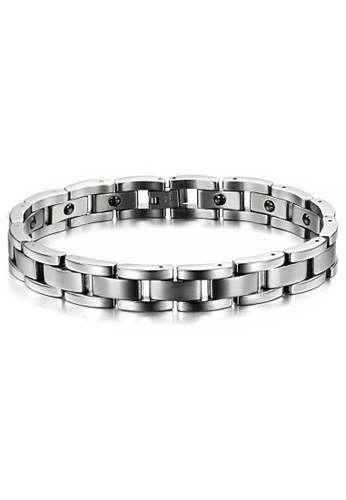 YOUNIQ silver YOUNIQ Magnetic Titanium Steel Bracelet Health Chain for Men (Silver) C402BACF3A2E11GS_1