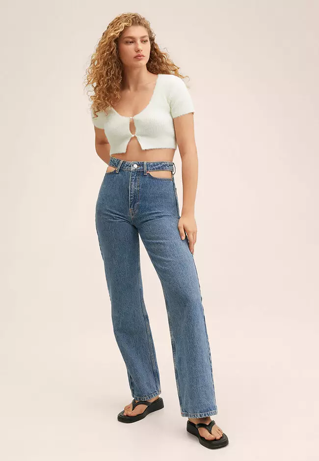 Wide Leg Jeans Cut-Out