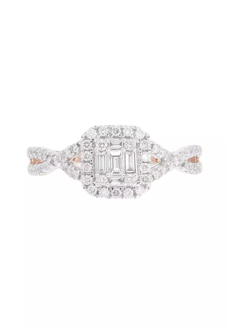 HABIB FIRE ON ICE | Baguette and Round Diamond Ring in 375/9K Rose Gold 24946