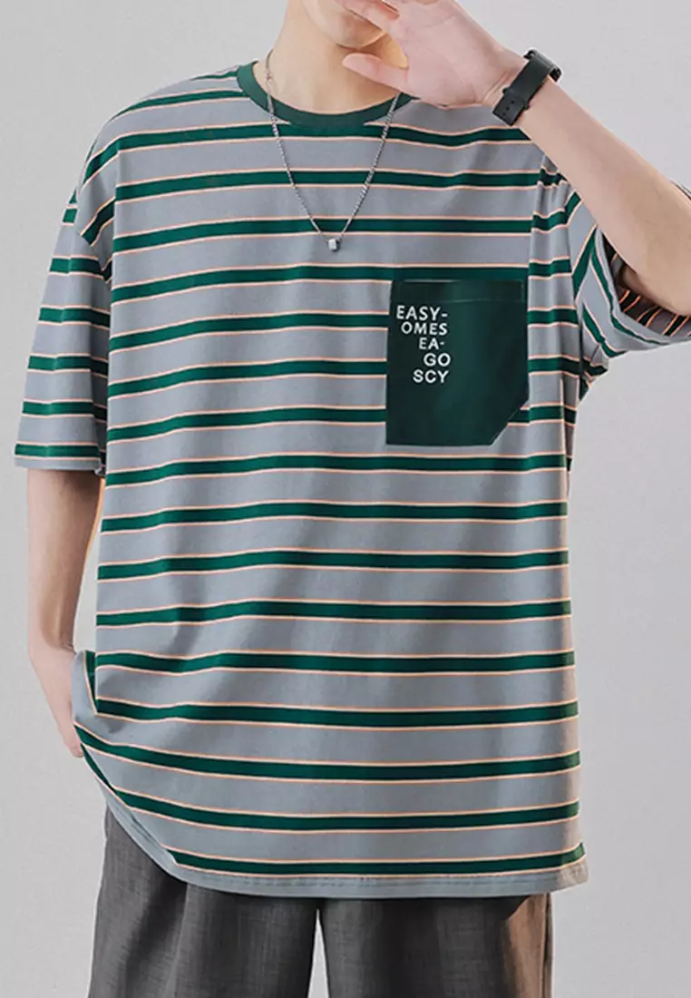 SG Stripe Fabric Short Sleeve Shirt