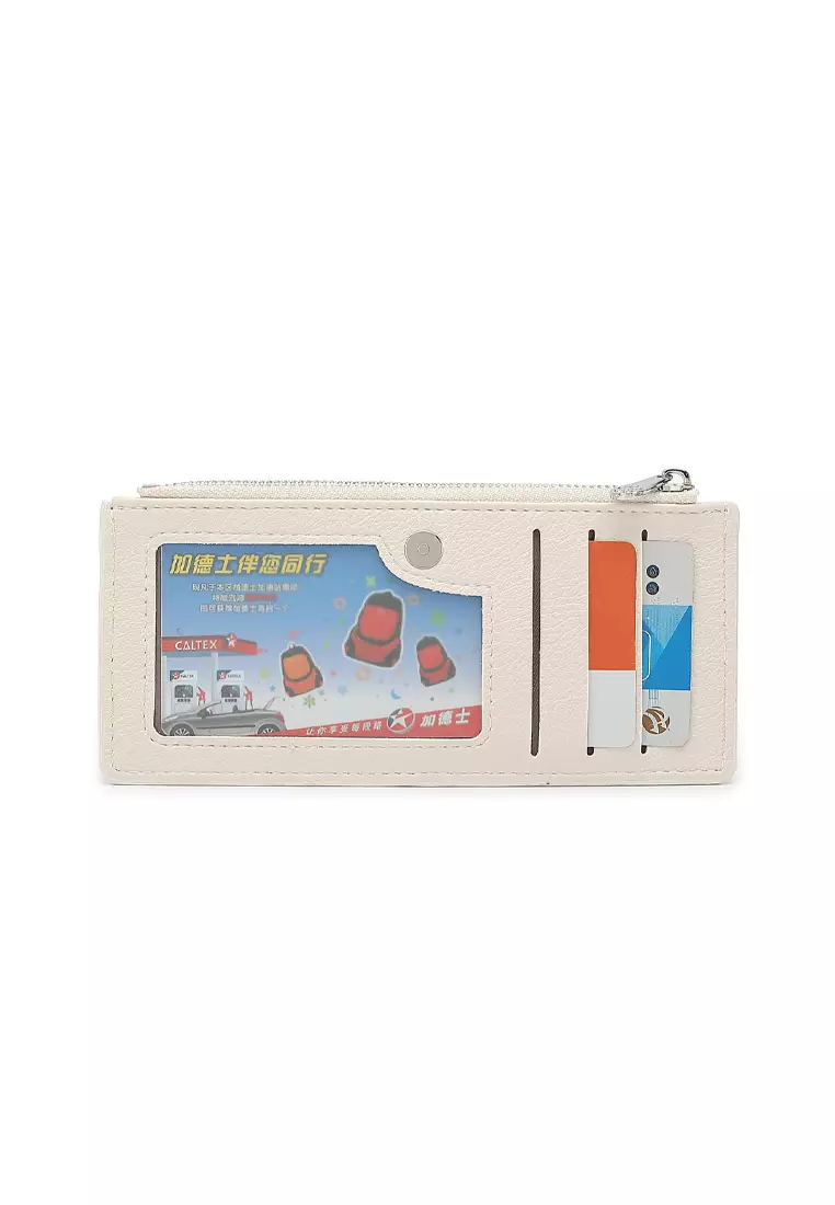 2 In 1 Long Purser with Coin Purse - White