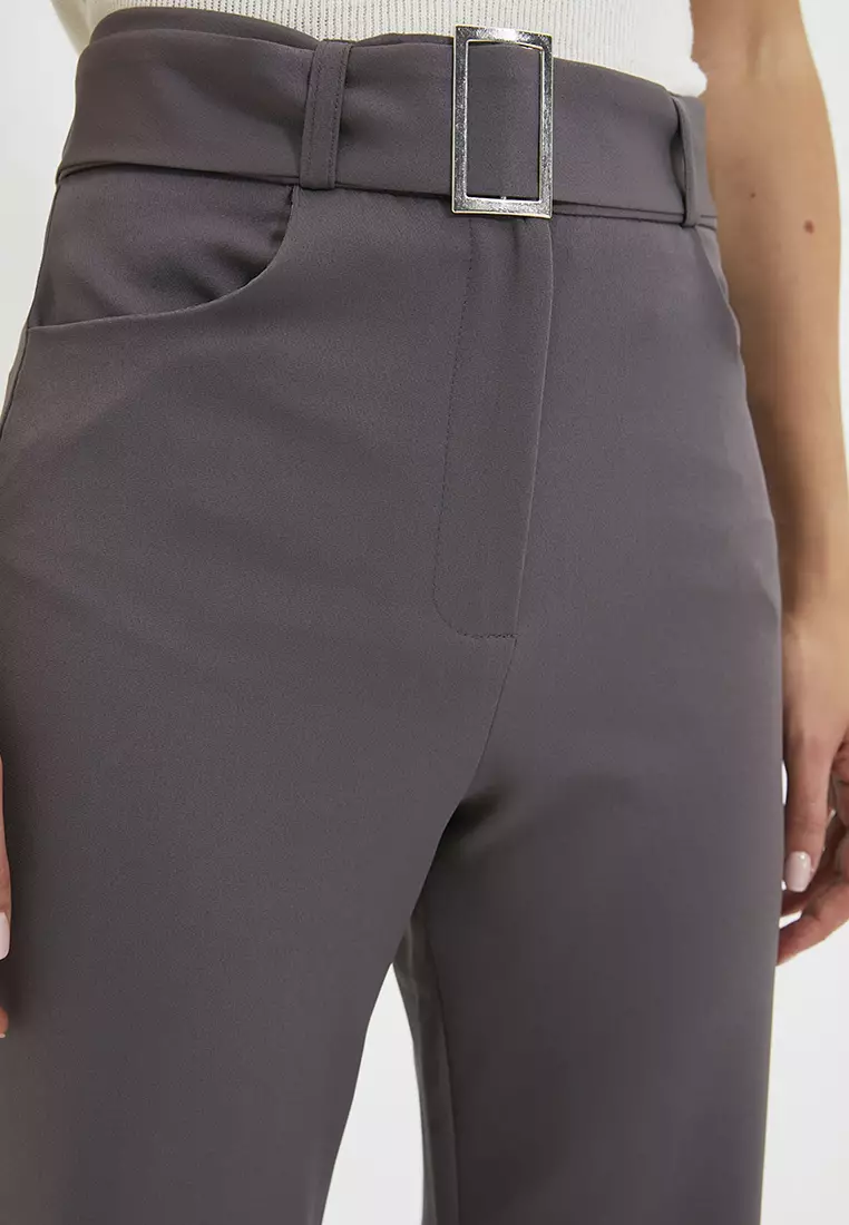 Belted Straight Cut Pants