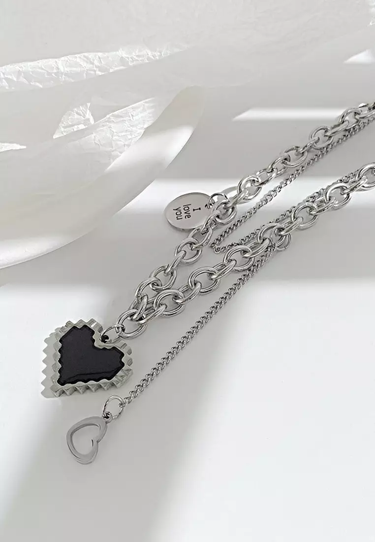 Buy HAPPY FRIDAYS Pixel Heart Pendant Necklace JW OK-2116 2025