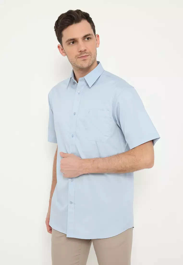 Jobb Geremy Kemeja Pria Lengan Pendek Regular Fit Biru