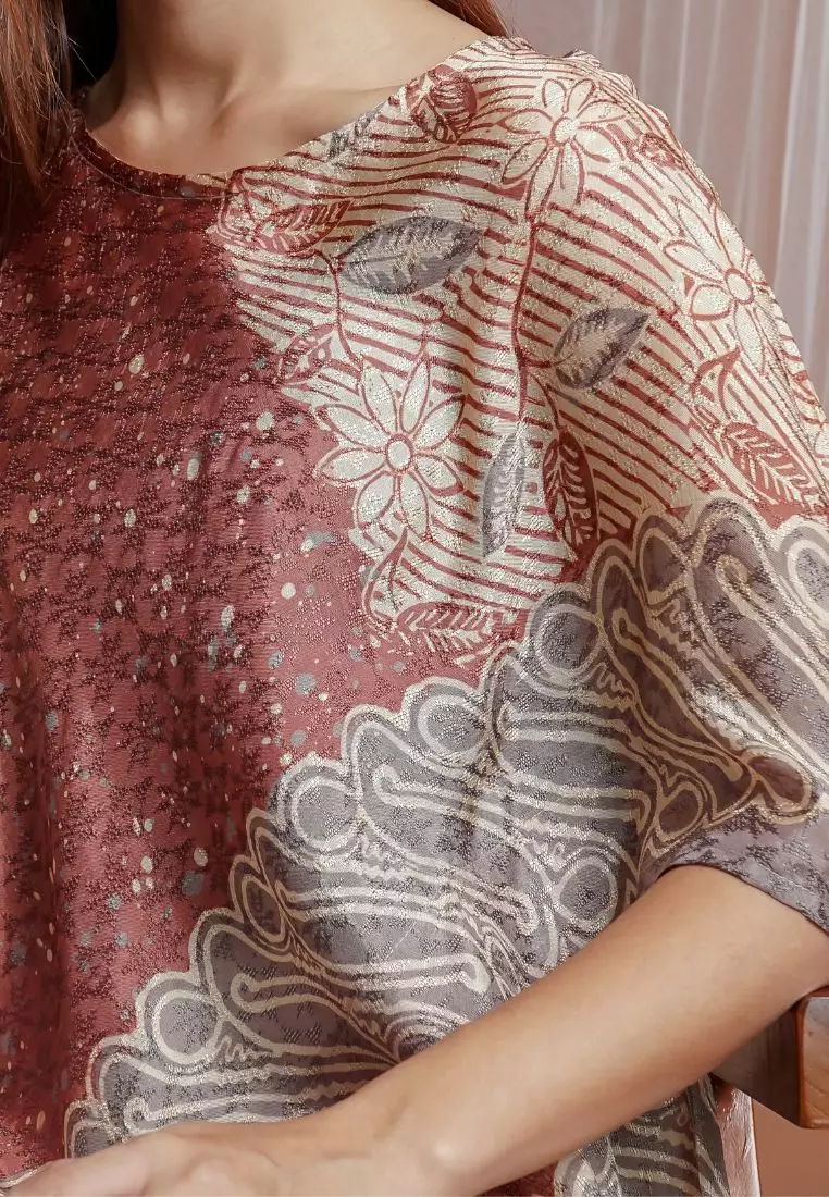 Rinjanie Batik - Blouse Zigzag - Blouse Batik Wanita - Terracotta Series