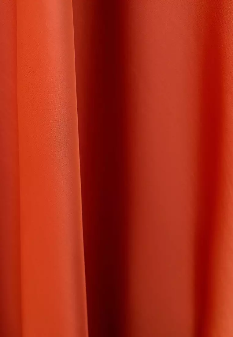 Flared-Sleeves Satin Dress