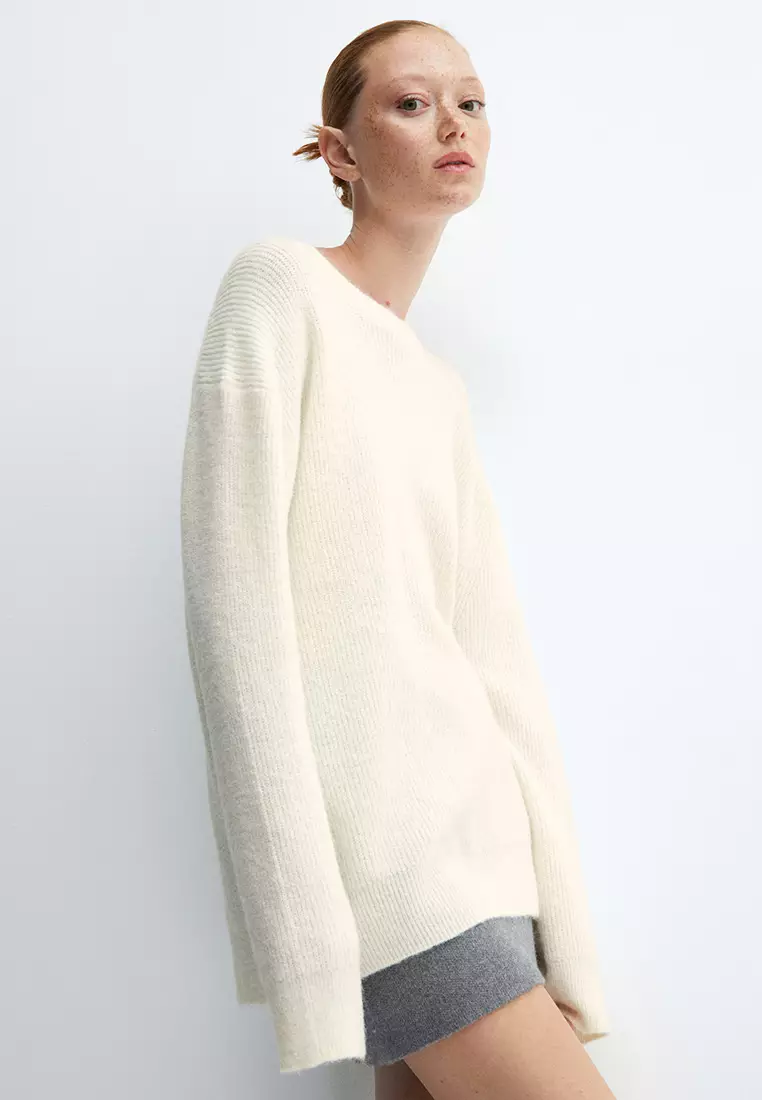 White round hotsell neck sweater