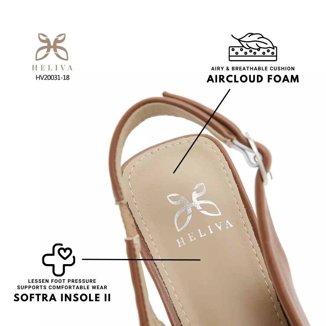 Heliva Windy Elegant Matte Slingback Heels with Sculpted 6.5cm Heel HV20031-18