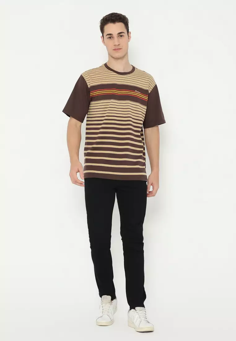 POLICE T-Shirt Salur Bordir Cotton Premium Tebal Pria