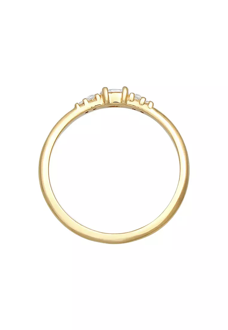 Cincin Perhiasan Perak 925 Wanita Marquise Engagement Zirconia Gold Plated