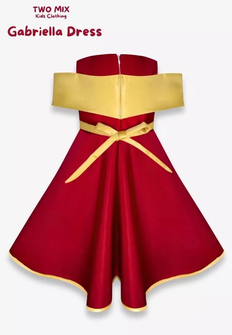 Two Mix - Gabriella Dress Imlek Anak Cewek - Gaun Anak Perempuan CNY Collection 1-12 Tahun 4425 Gold