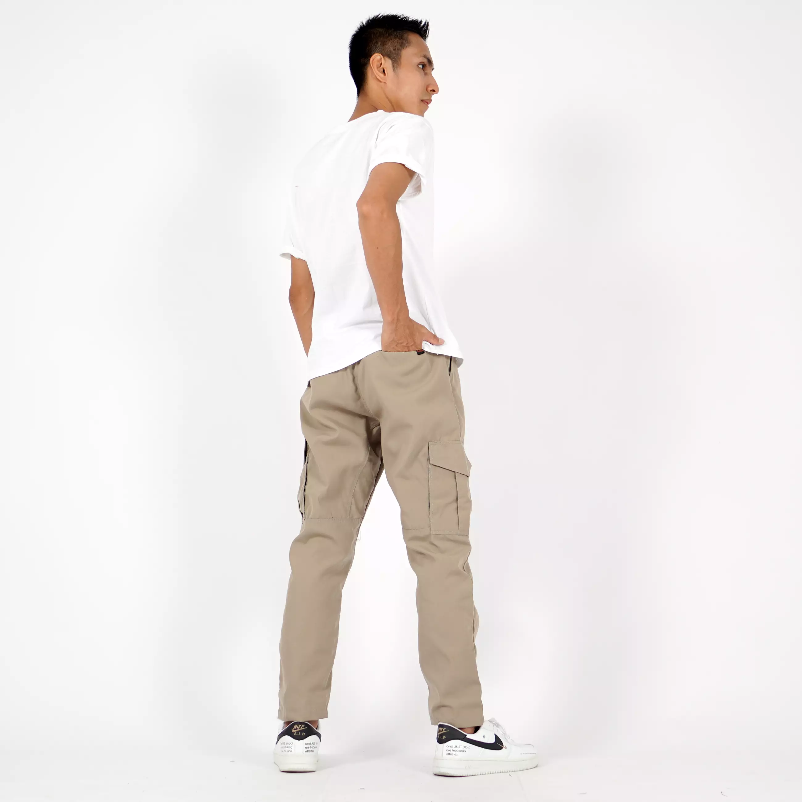  DENNY Celana Taktikal Pria Cargo Tactical Pants Cargo Pants Pria - BEIGE