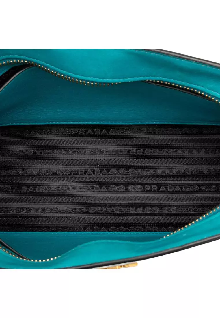 Pre-Loved Prada Bicolor Saffiano Vernice Esplanade Crossbody