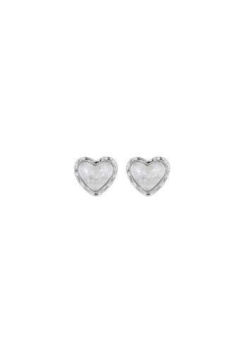 ZITIQUE silver Women's Retro Heart Earrings - Silver 7A221AC45077DBGS_1