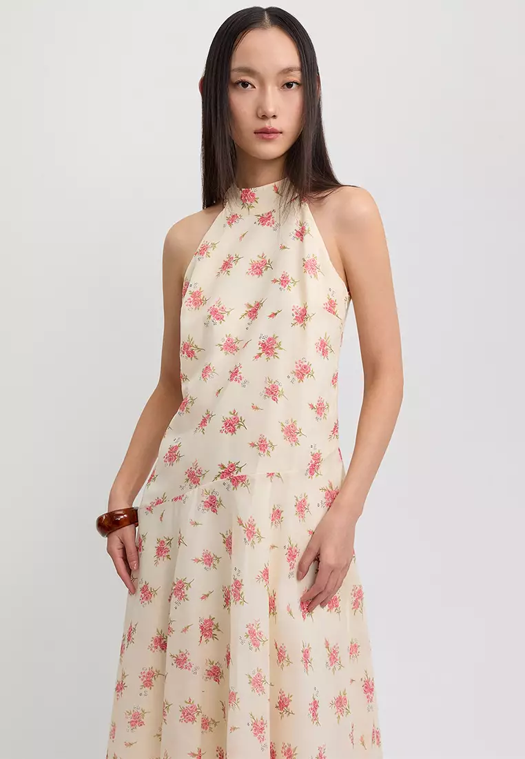 Floral Halter Maxi Dress