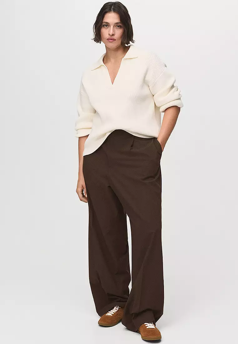 Low-Rise Wide-Leg Trousers