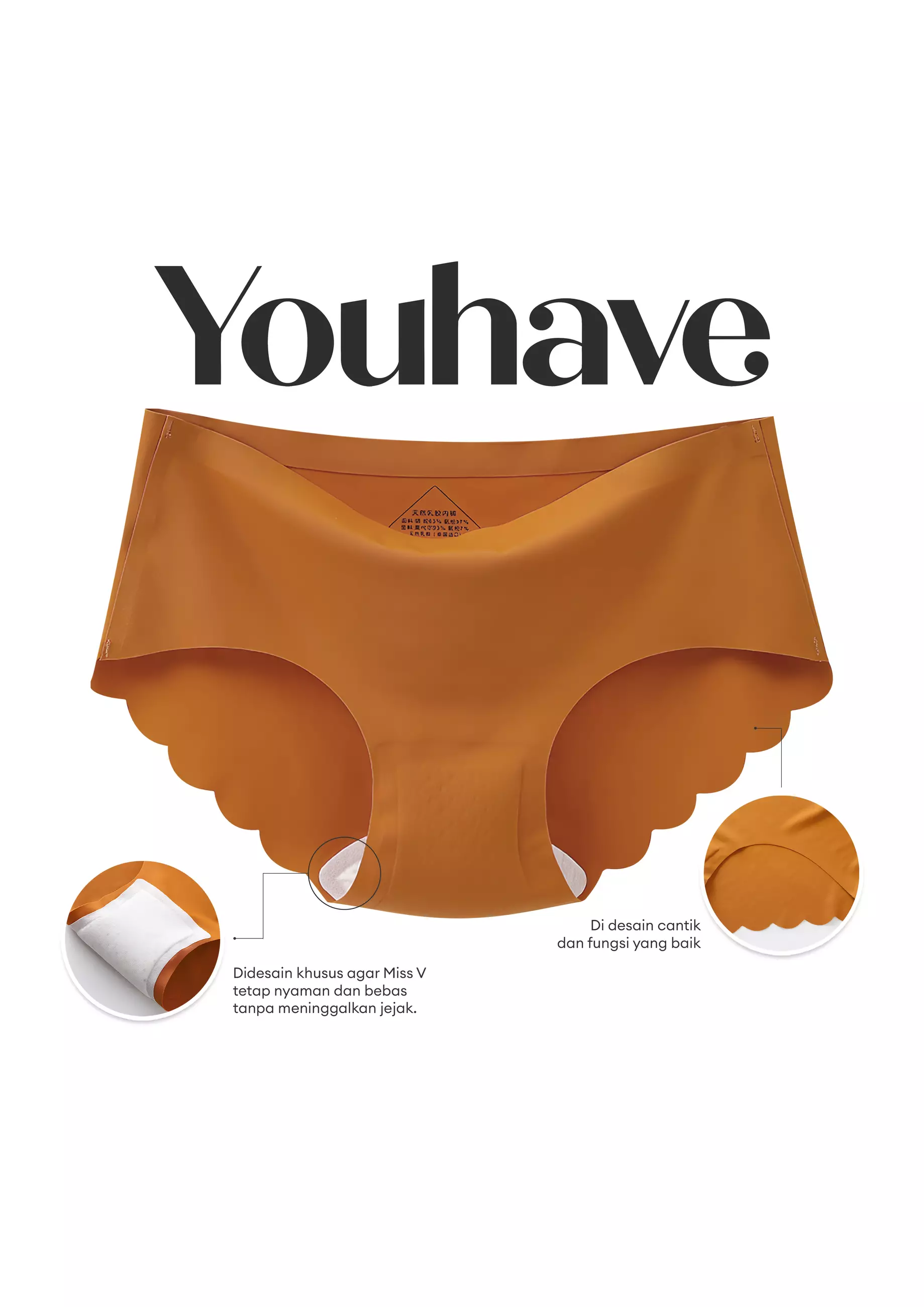YouHave  ( You’ve ) 3PCS Celana Dalam Anti Camel Toe Free Miss V Panties Seamless CD Anti Nyeplak Pakaian Dalam Women Woman Panty CD Wanita Underwear Wanita 300107