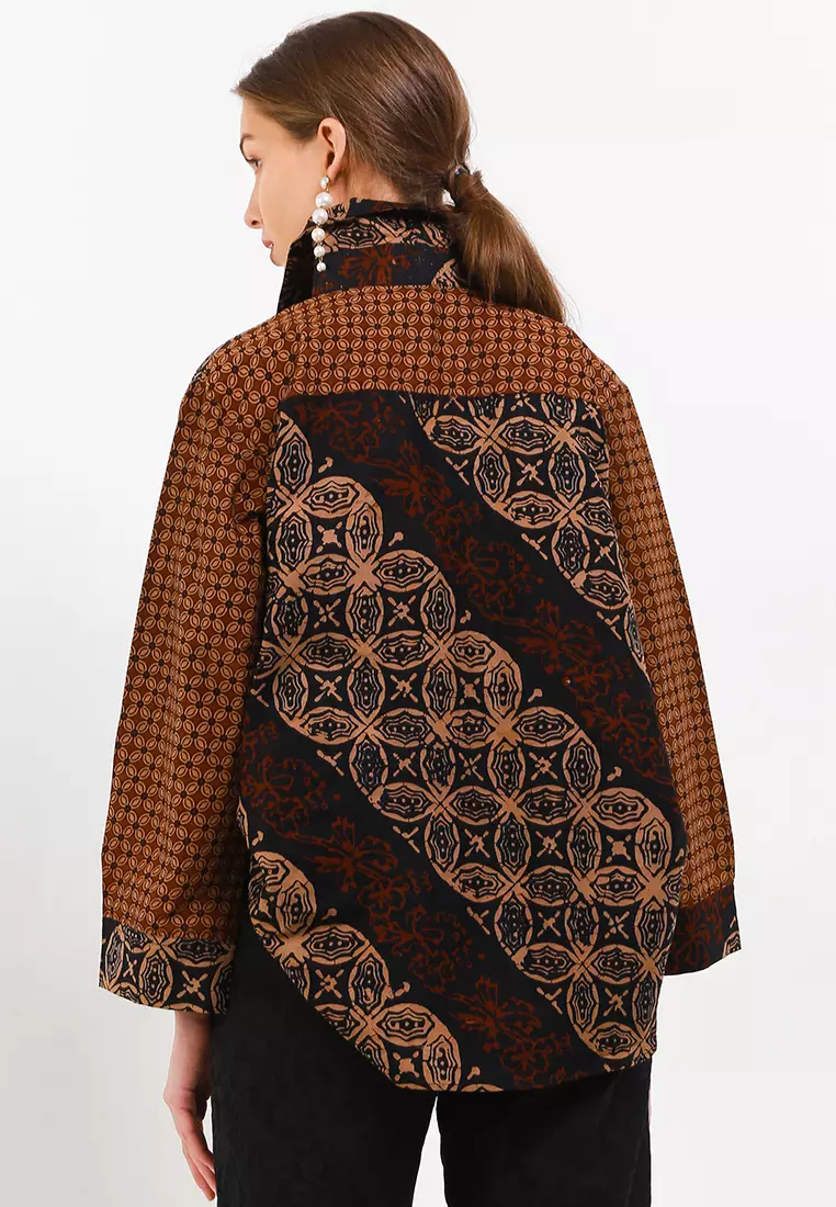 Blouse Kemeja Yoke-Cloq L/Slv