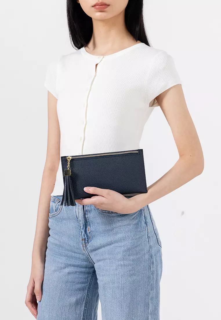 Pebbled Pouch With Card Holder