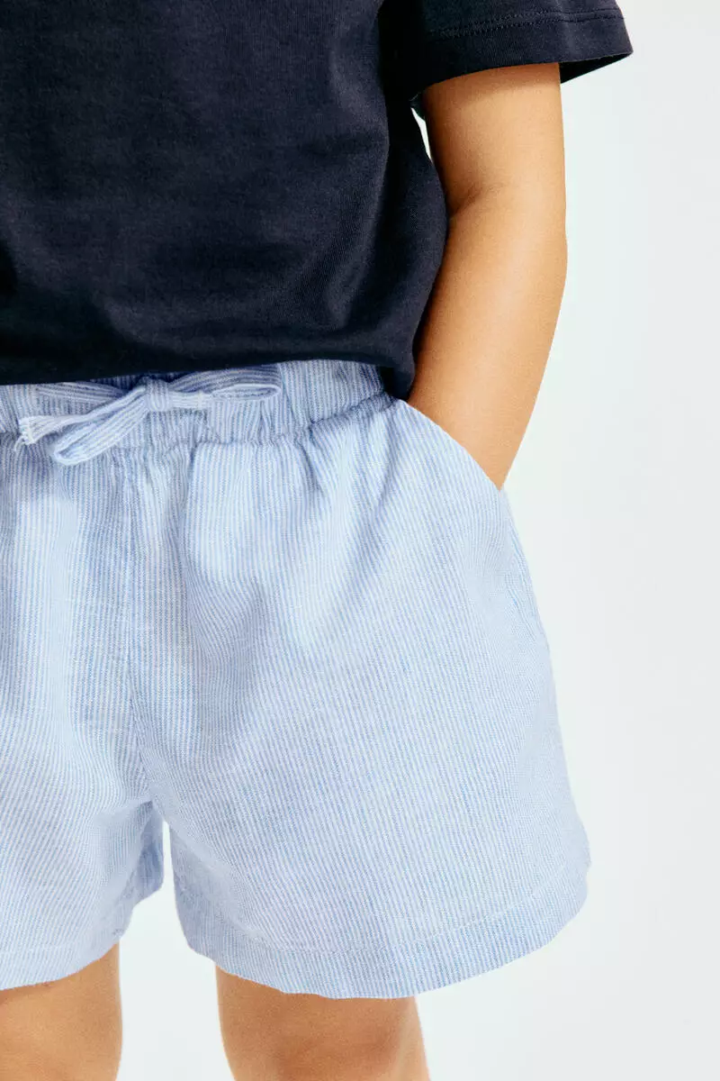 Linen-blend shorts