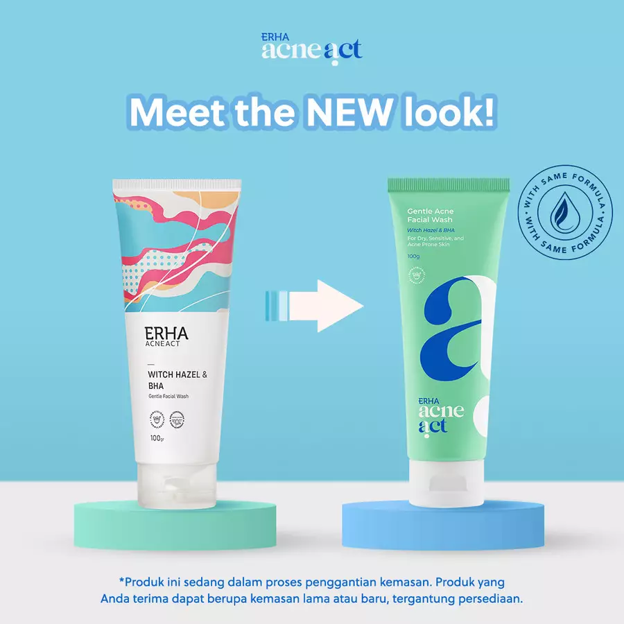 ERHA Acneact Low Ph Gentle Facial Wash 100g - Sabun Wajah Jerawat Kulit Sensitif  Ph Balance Low ph