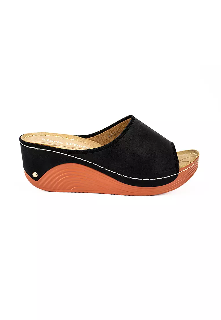 Buy Mario D' boro Runway Women's Wedge Sandals LW 22410 Black C24