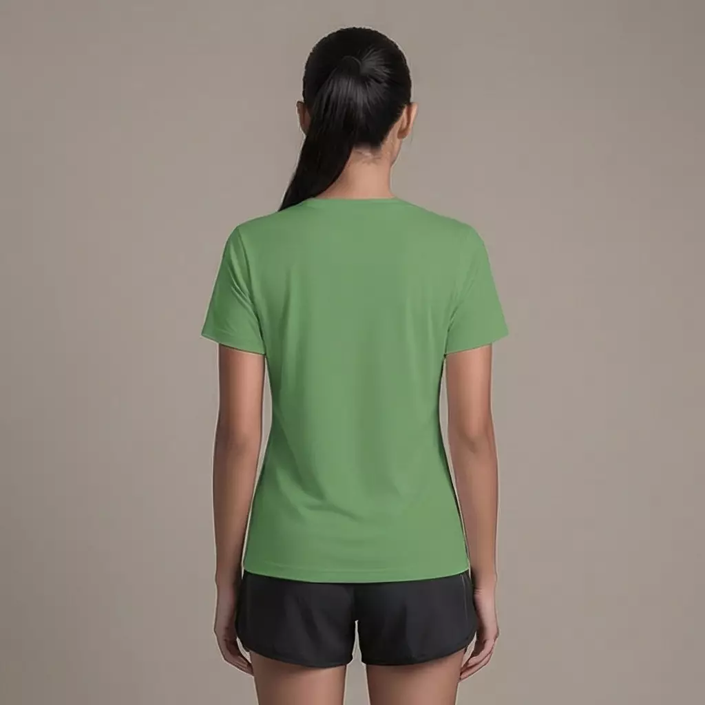 TDACTIVE Kaos Lari Wanita Lengan Pendek Drifit Hijau Avocado 3stripe tdbolt LSF38