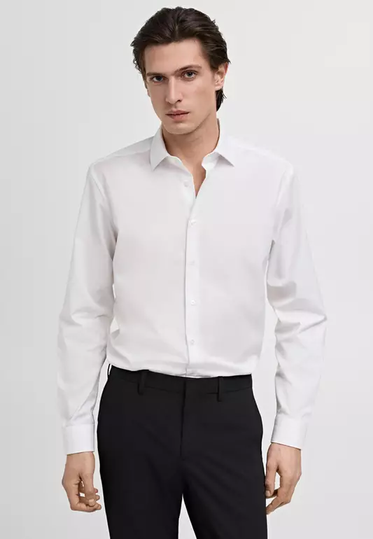 Slim-Fit Cotton Poplin Suit Shirt