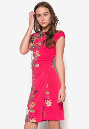 Pink Oresprit 眼鏡iental Floral Printed Dress, 服飾, 洋裝