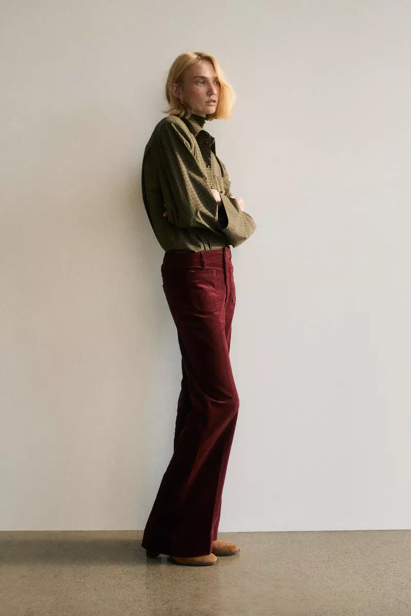 Flared corduroy trousers